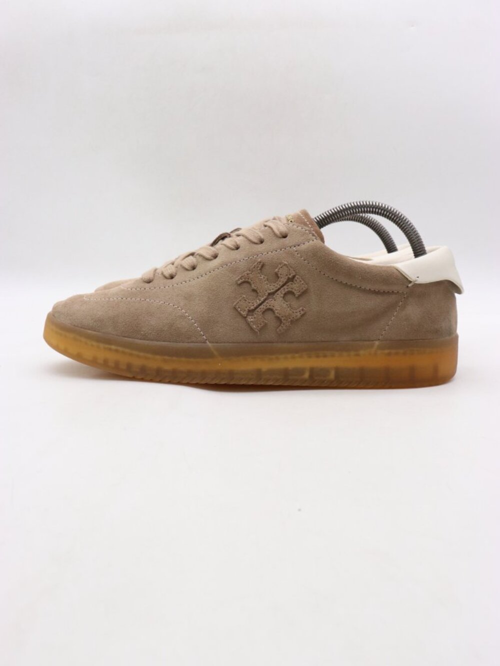 Tory Burch Phoenix Women's Size 11 M Beige Suede Leather Sneakers - Picture 4 of 10